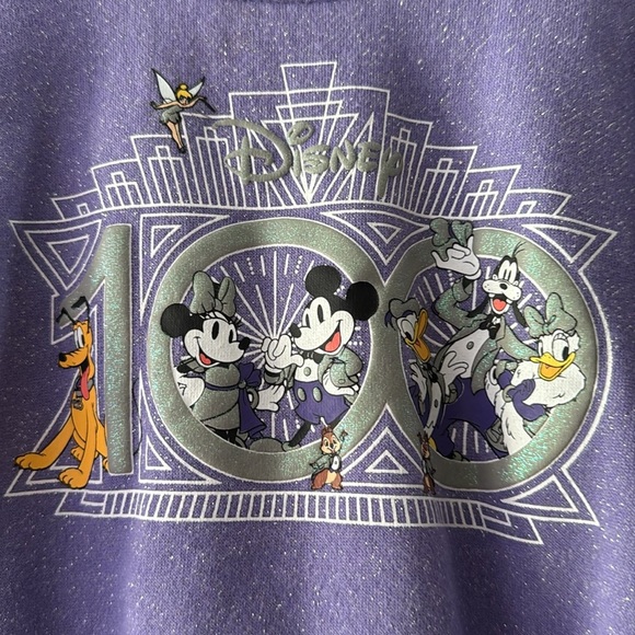 Disney 100 Purple Kids Sweater with Mickey and Friends - Picture 7 of 10